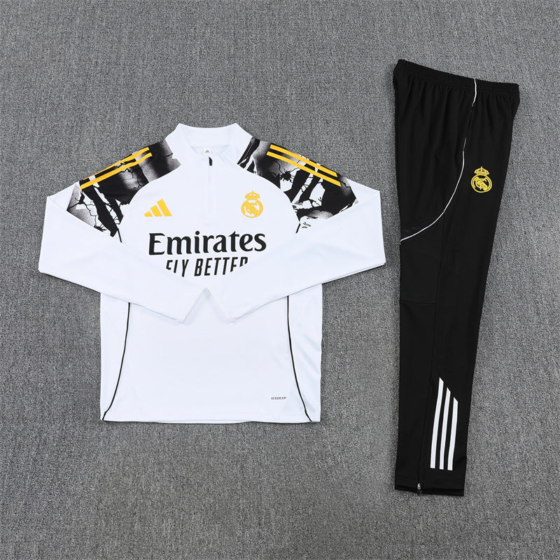 Real Madrid Tracksuit-White and Black