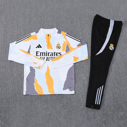 Real Madrid Tracksuit-White and Black