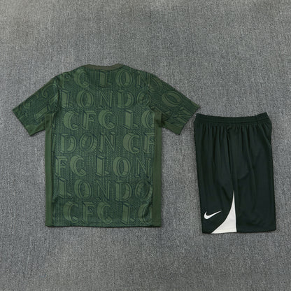 Chelsea Shorts Set-Dark Green and Black
