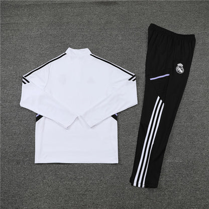 Real Madrid Tracksuit-White and Black