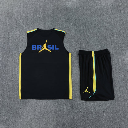 Brazil Vest Set-Black and Yellow