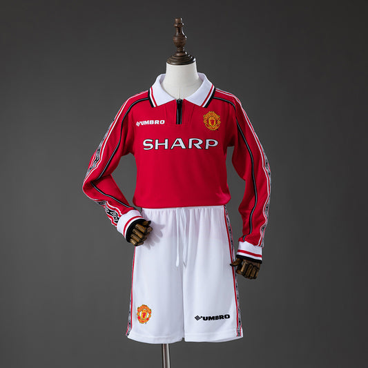 M-U 98/99 Home Retro Long Sleeve Kids Kit