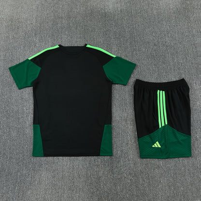 Mexico Shorts Set-Black and Dark Green