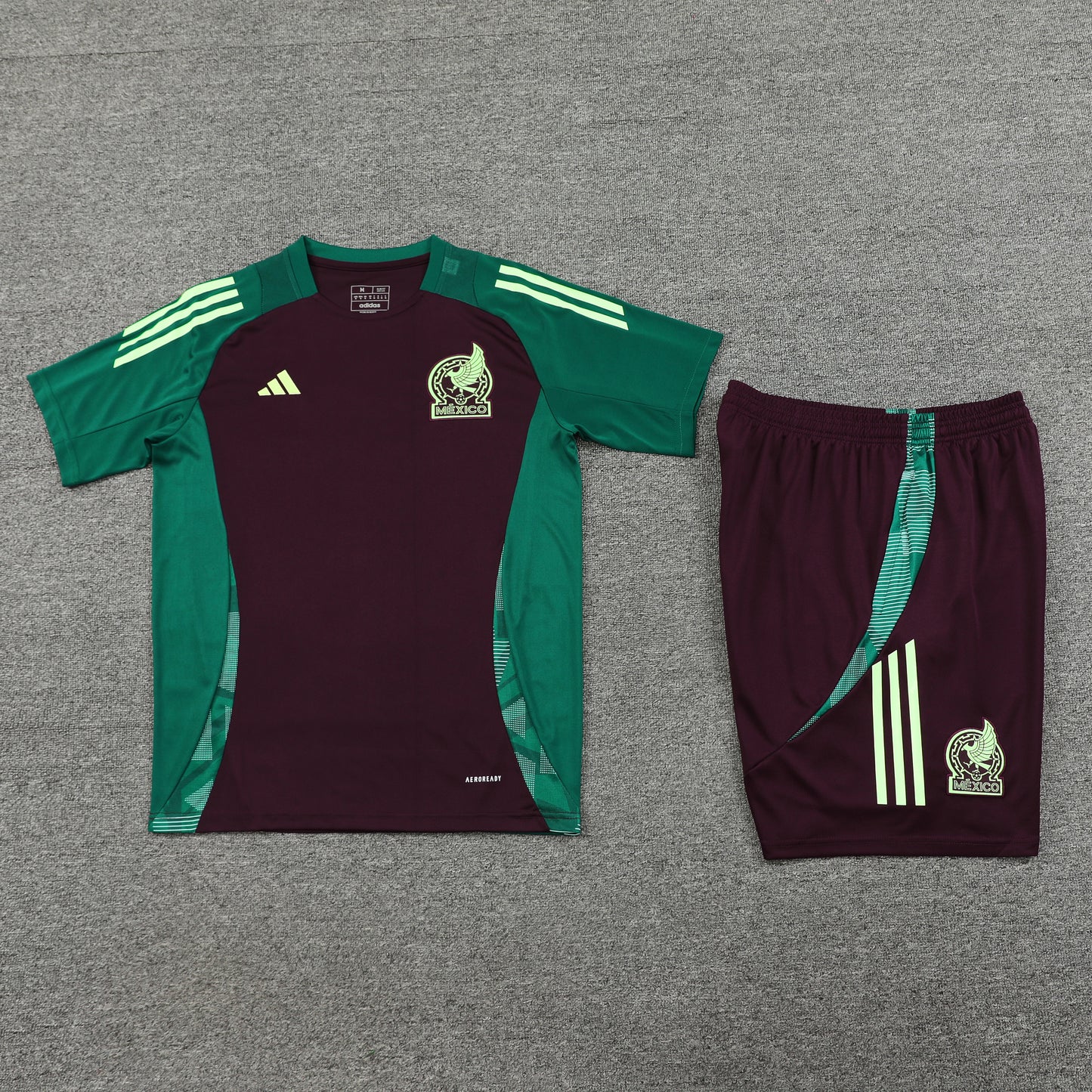 Mexico Shorts Set-Brown and Dark Green