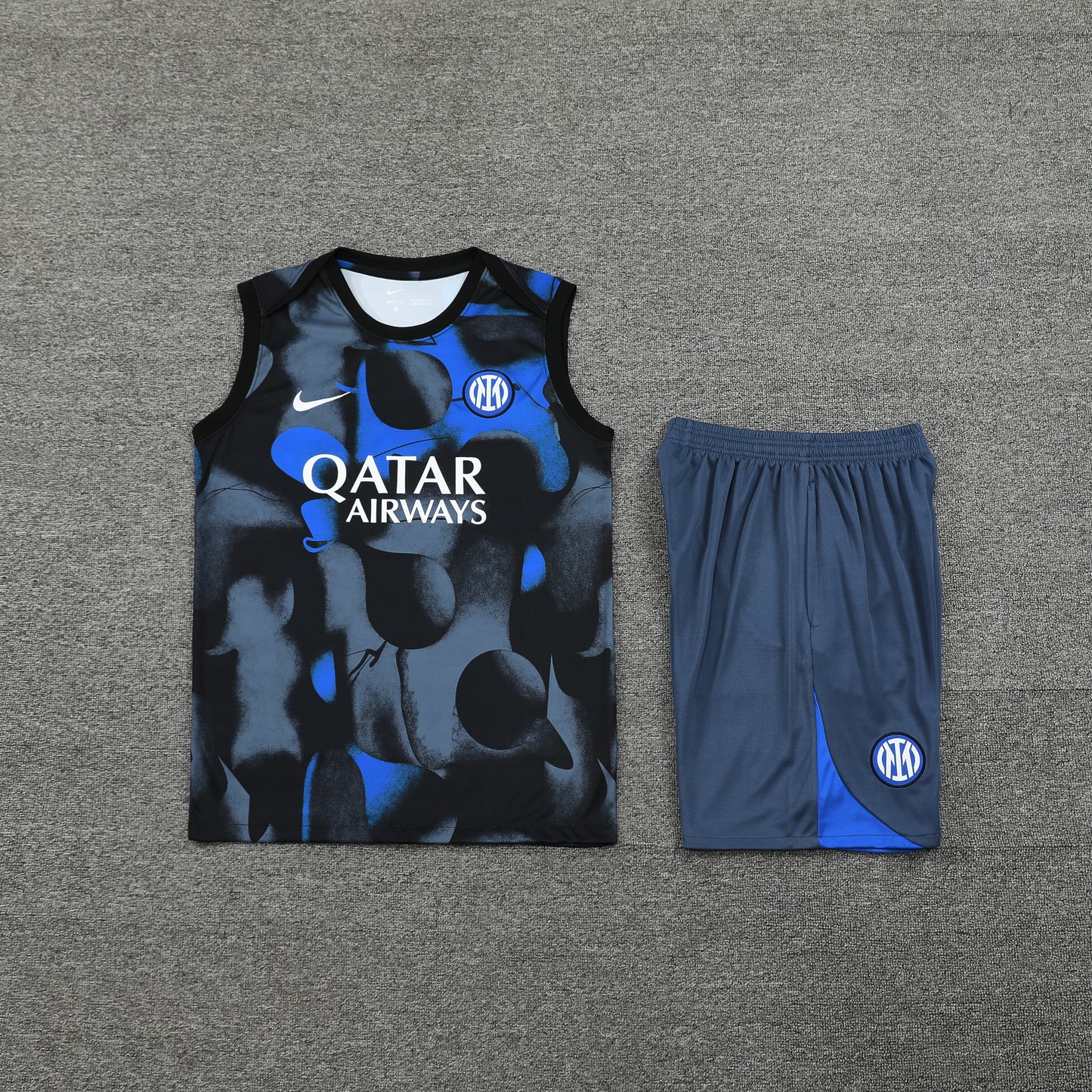 Inter Milan Vest Set-Grey and Black