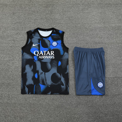 Inter Milan Vest Set-Grey and Black