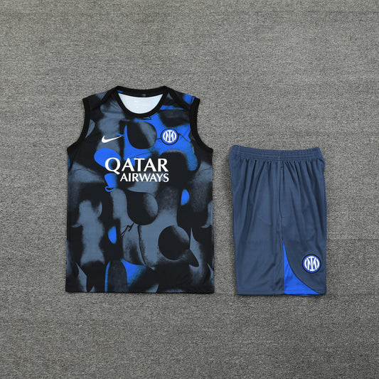 Inter Milan Vest Set-Blue and Grey