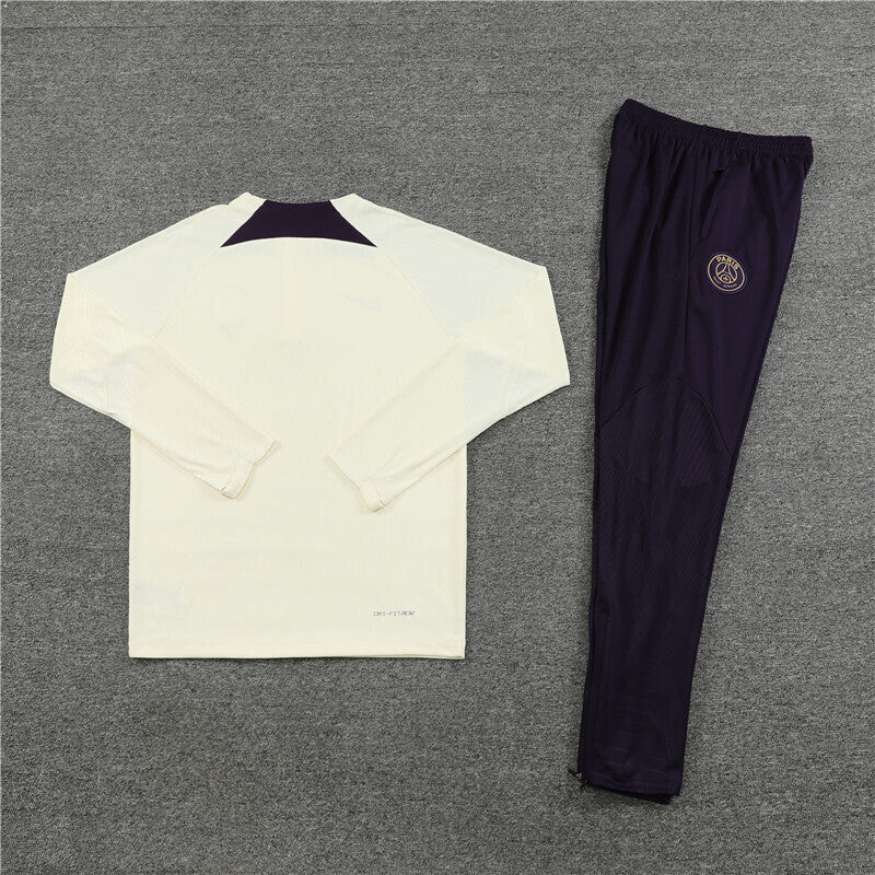 PSG Tracksuit-Cream and Dark Purple