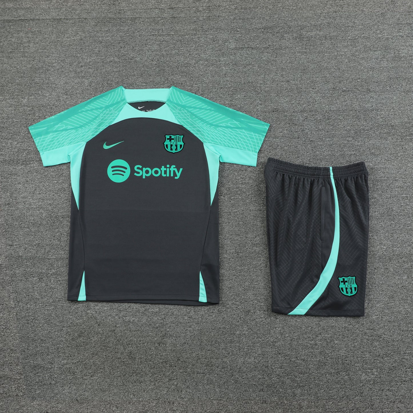 Barcelona Shorts Set-Green and Dark Grey