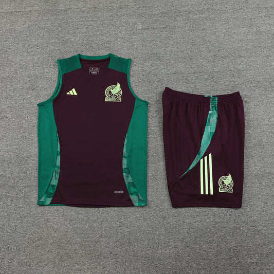 Mexico Vest Set-Dark Brown and Dark Green